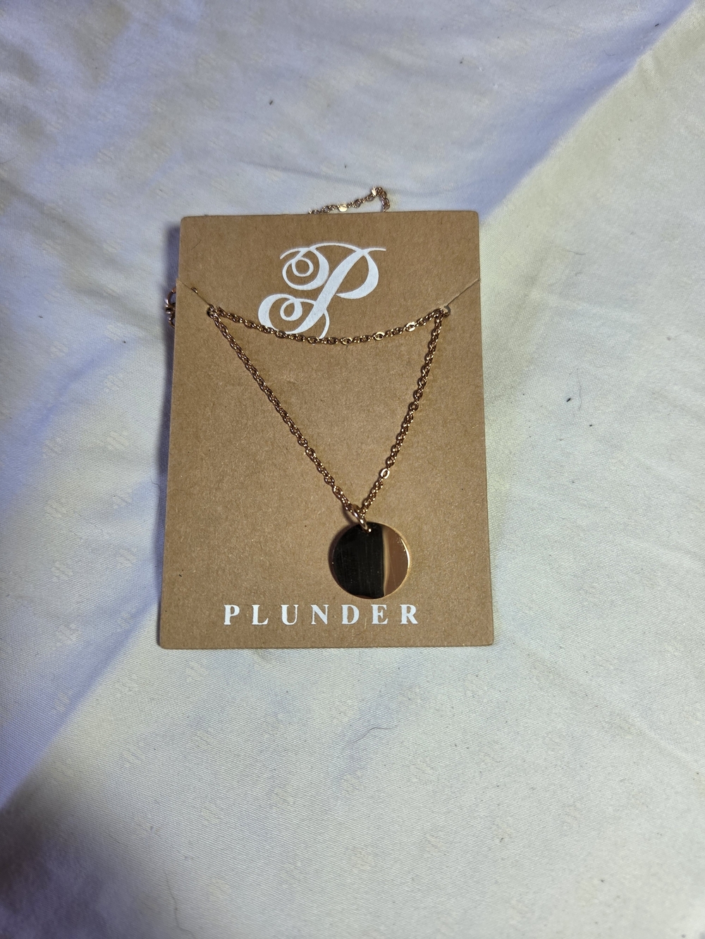 Plunder Rose Gold Two-Tone Circle Pendant Necklace